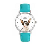 Toff London Orologio con testa di gatto Cornish Rex blu