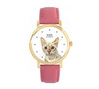 Toff London Orologio con testa di gatto del Bengala bianco delle nevi