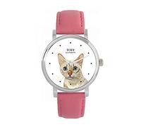 Toff London Orologio con testa di gatto del Bengala bianco delle nevi