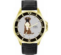 Toff London Orologio da cane boxer bianco marrone