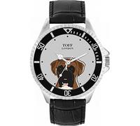 Toff London Orologio da cane marrone Boxer Head