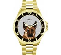 Toff London Orologio da cane marrone con testa di pastore tedesco