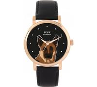 Toff London Orologio da cane marrone con testa di pastore tedesco