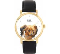 Toff London Orologio da cane marrone con testa di terrier giocattolo russo