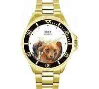 Toff London Orologio da cane marrone con testa di terrier giocattolo russo
