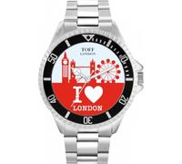 Toff London Orologio da polso da uomo cassa da 42 mm Design personalizzato Skyline della città di Londra rossa