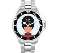 Toff London Orologio da polso da uomo multicolore della guardia reale 42 mm con design personalizzato
