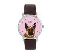 Toff London Orologio marrone con testa di pastore tedesco