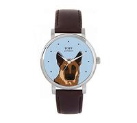 Toff London Orologio marrone con testa di pastore tedesco
