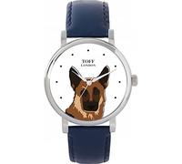Toff London Orologio marrone con testa di pastore tedesco