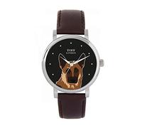 Toff London Orologio marrone con testa di pastore tedesco