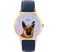 Toff London Orologio marrone con testa di pastore tedesco