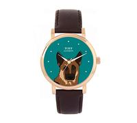 Toff London Orologio marrone con testa di pastore tedesco