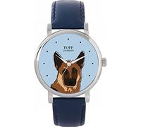 Toff London Orologio marrone con testa di pastore tedesco
