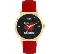 Toff London Orologio nero con cuore rosso Be My Valentine