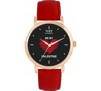 Toff London Orologio nero con cuore rosso Be My Valentine