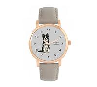 Toff London Orologio per cani border collie bianco nero