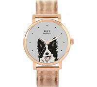 Toff London Orologio per cani con testa di border collie bianco nero