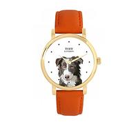 Toff London Orologio per cani con testa di border collie grigio