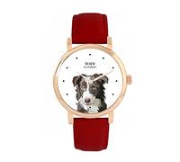 Toff London Orologio per cani con testa di border collie grigio