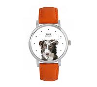 Toff London Orologio per cani con testa di border collie grigio