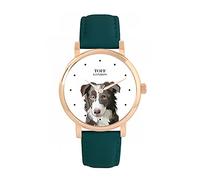 Toff London Orologio per cani con testa di border collie grigio