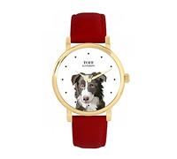 Toff London Orologio per cani con testa di border collie grigio