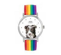 Toff London Orologio per cani con testa di border collie grigio