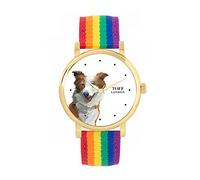 Toff London Orologio per cani con testa di border collie marrone