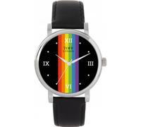 Toff London Orologio Pride Linear nero con numeri romani Orologio da donna 38 mm Cassa 3 atm Resistente all'acqua Design personalizzato Movimento al quarzo Lusso Alla moda