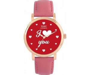 Toff London Orologio rosso Ti amo