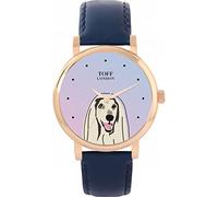 Toff London Orologio White Afghan Hound Dog Orologio da donna 38mm Cassa 3atm Resistente all'acqua Movimento al quarzo progettato su misura Lusso alla moda