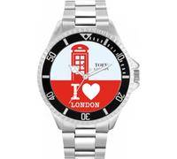 Toff London Red Phone Box Orologio da polso da uomo con cassa da 42 mm Design personalizzato