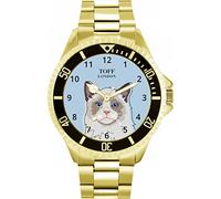 Toff London The Ragdoll Head Cat Orologio da polso da uomo con cassa da 42 mm Design personalizzato