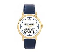 Toff London White Keep Calm and Play Darts Blue Batons Watch