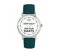 Toff London White Keep Calm and Play Darts Green Batons Watch