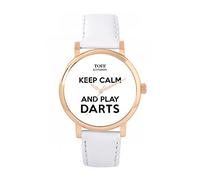 Toff London White Keep Calm and Play Darts Watch