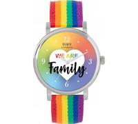 Toff London White siamo il cuore della famiglia - arcobaleno Ladies 38mm Case 3atm Resistente all'acqua Design personalizzato Movimento al quarzo Di lusso Alla moda