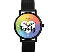 Toff London White siamo il cuore della famiglia - arcobaleno Ladies 38mm Case 3atm Resistente all'acqua Design personalizzato Movimento al quarzo Di lusso Alla moda
