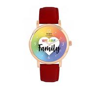 Toff London White siamo il cuore della famiglia - arcobaleno Ladies 38mm Case 3atm Resistente all'acqua Design personalizzato Movimento al quarzo Di lusso Alla moda