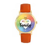 Toff London White siamo il cuore della famiglia - arcobaleno Ladies 38mm Case 3atm Resistente all'acqua Design personalizzato Movimento al quarzo Di lusso Alla moda
