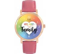 Toff London White siamo il cuore della famiglia - arcobaleno Ladies 38mm Case 3atm Resistente all'acqua Design personalizzato Movimento al quarzo Di lusso Alla moda