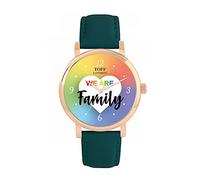 Toff London White siamo il cuore della famiglia - arcobaleno Ladies 38mm Case 3atm Resistente all'acqua Design personalizzato Movimento al quarzo Di lusso Alla moda