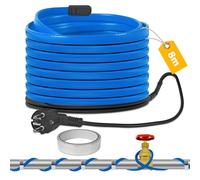 TOFFCAEA Cavo Scaldante per Tubi Antigelo, Tubo di Riscaldamento antigelo autoregolante con termostato, protezione antigel, per tubo dell'acqua, impermeabile (12M) (Blu, 8 Metri)