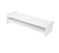 Tofficu 1 Pz. Staffa di serraggio del Computer Sollevatore cremagliera Gioco in Piedi mensola scrivania ripiano per scrivania scaffale informatico espositore portaoggetti plastica Bianca