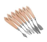 Tofficu 1 Set Coltello Per Pittura A Olio D'arte Detergente Per Pennelli Coltello Per Nastrare Tavolozza Bagnata Tavolozza Pittorica Spatola Sfalsata Padella Acciaio Inossidabile 7 Pz