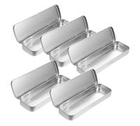 Tofficu 10 Pezzi Astucci Portapenne in Metallo Rettangolari Opachi Scatola in Ferro Singolo per Studenti Resistente per Penne e Matite Argento