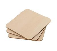 Tofficu 10 Pezzi Fette Legno Quadrate Non Laccate per Lavoretti DIY Decorazioni Appese Resistente e Naturale