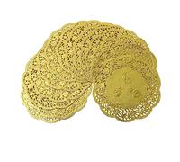 Tofficu 100 Pezzi Centrini Di Carta Pizzo Tovaglia Dorata Tovaglietta Rotonda Capacillos Para Cupcake Tovaglia Di Pizzo Sottotorta Rotondo Centrini Per Torte Blocco Di Carta Cibo