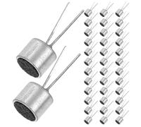 Tofficu 100 Pezzi Pickup Microfono Electret Cilindrico con Perni, Microfono Condensatore Omnidirezionale 6x5 Mm per Registrazioni, Live Streaming e Conference Call Professionali